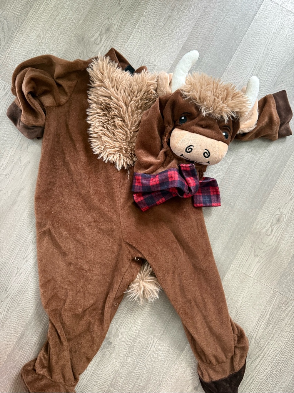 Kids Brown Highland Cow One-Piece Costume